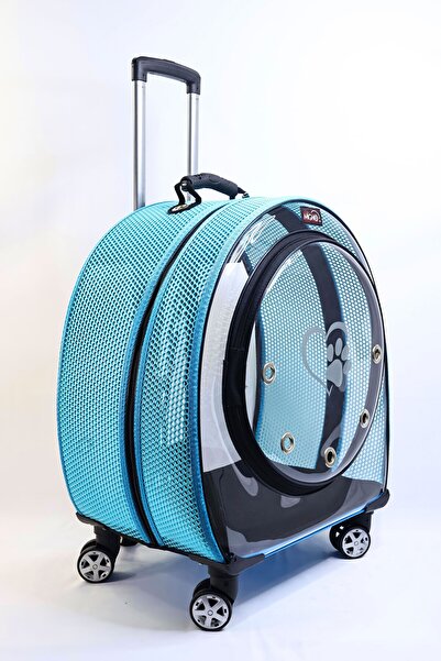 Migno Jumbo Boy Fileli Kedi Köpek Taşıma Valizi Çekçekli Sırt Çantası Tekerle...