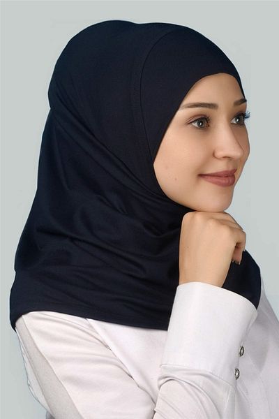 Altobeh Έτοιμο τουρμπάνι πρακτικό κασκόλ Hijab Hijab - Πανί προσευχής - Navy Blue