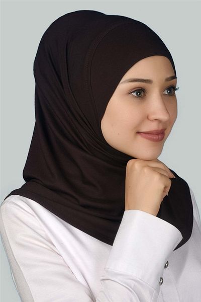 Altobeh Έτοιμο τουρμπάνι πρακτικό κασκόλ Hijab Hijab - Πανί προσευχής - σκούρο καφέ