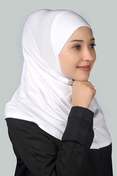 Altobeh Έτοιμο τουρμπάνι πρακτικό κασκόλ Hijab Hijab - Πανί προσευχής -λευκό