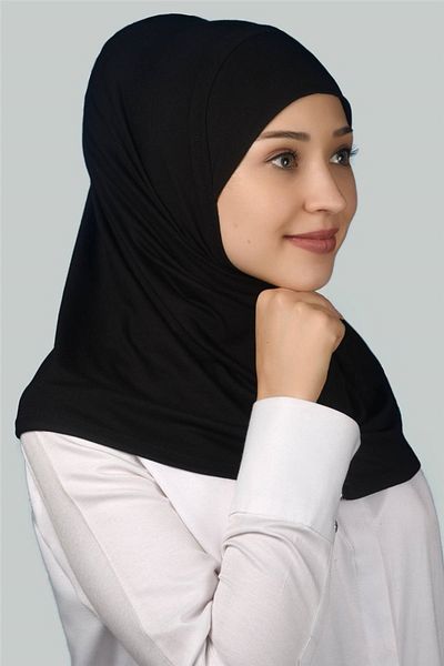 Altobeh Έτοιμο τουρμπάνι Πρακτικό κασκόλ Hijab Hijab - Προσευχή Κάλυμμα -μαύρο