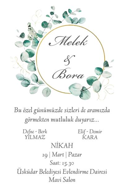 Belinay Bulutay Düğün Davetiyesi 114 06 (100 Adet)