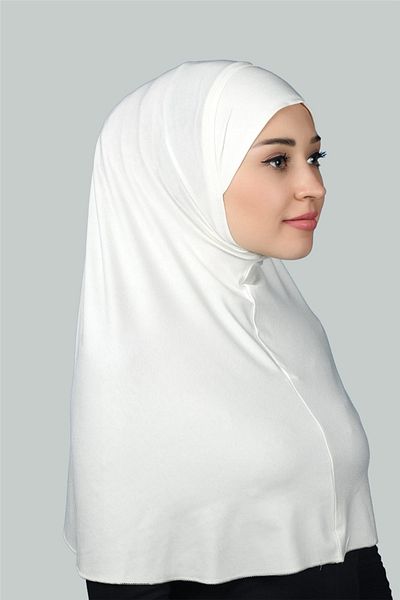 Altobeh Έτοιμο τουρμπάνι πρακτικό κασκόλ Hijab Hijab - Πανί προσευχής (XL) - Εκρού