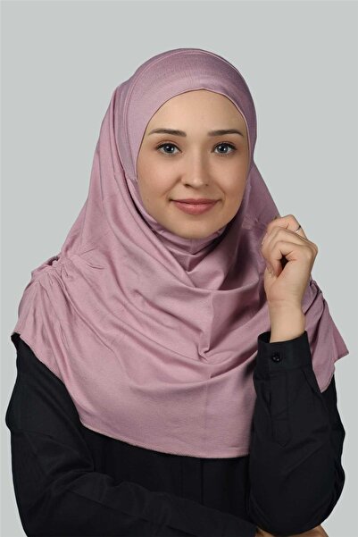 Altobeh Έτοιμο τουρμπάνι με πλισέ πρακτικό κασκόλ Hijab Hijab - Κάλυμμα προσευχής - Σκούρο ροζ