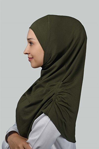 Altobeh Έτοιμο τουρμπάνι Shirred Πλισέ Πρακτικό Φουλάρι Hijab Hijab - Πανί προσευχής - Χακί