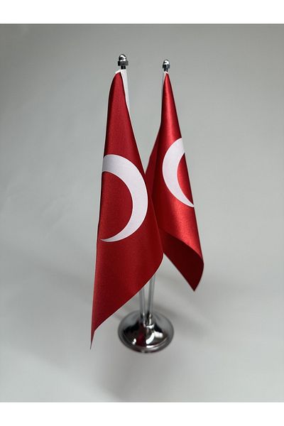 Gündoğan Kristal Turkish Satin Table Flag Double