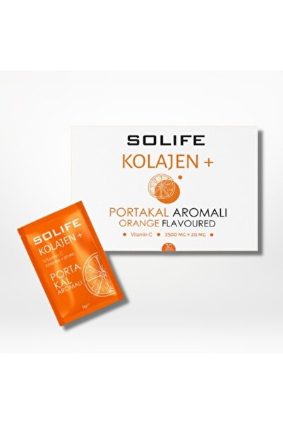SOLIFE Kolajen Vitamin C Portakal 2500 mg + 20 mg Portakal Aromalı 30 Adet