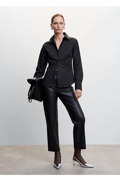 MANGO Woman Основна памучна риза