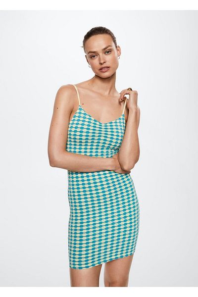 MANGO Woman Fitted Cut Textured Dress