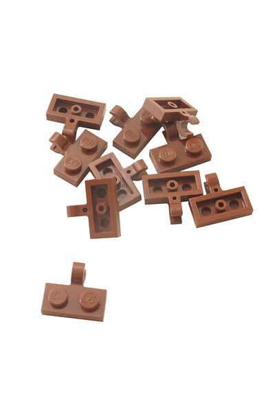 LEGO Custom MOC Accessory Plate Modified 1 x 2 Horizontal Clip Brown Brick 4 pieces to send