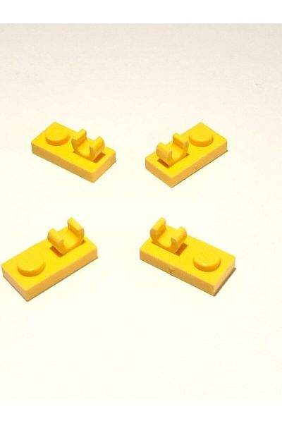 LEGO Custom MOC Aksesusar Plate Modified 1 x 2 in the Middle O Clip Yellow Brick 4 pieces to send