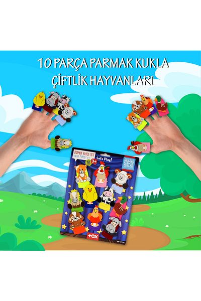 Tox 10 Piece Farm Animal Finger Puppet Set - T220