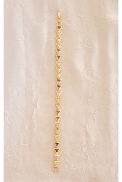 Ankı Xupıng Colorful Zircon Stone Gold Baguette Bracelet