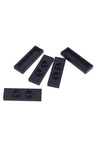 LEGO Custom MOC Accessory Plate Modified 1 x 3 Jumper Black Tile Brick 4 pieces to ship