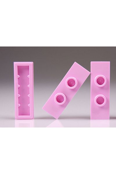 LEGO Custom MOC Accessory Plate Modified 1 x 3 Jumper Pink Tile Brick 2 pieces to ship