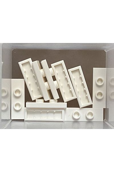 LEGO Custom MOC Accessory Plate Modified 1 x 3 Jumper White Tile Brick 4 pieces to send