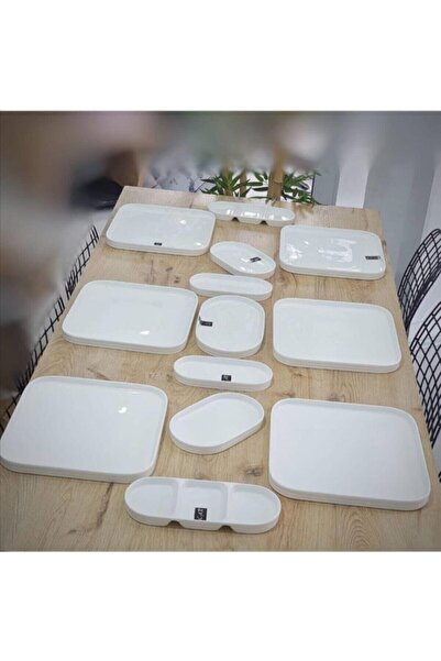 ACAR Bone Porselen 20x13 Cm 6'lı Oval Kayık Tabak 10345