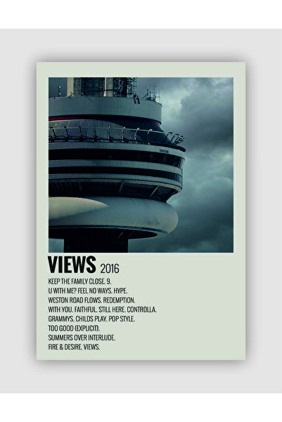 fırsatlar diyarı Drake - Views Duvar Posteri - Duvar Dekoru - Kalın Kağıt - Ç...