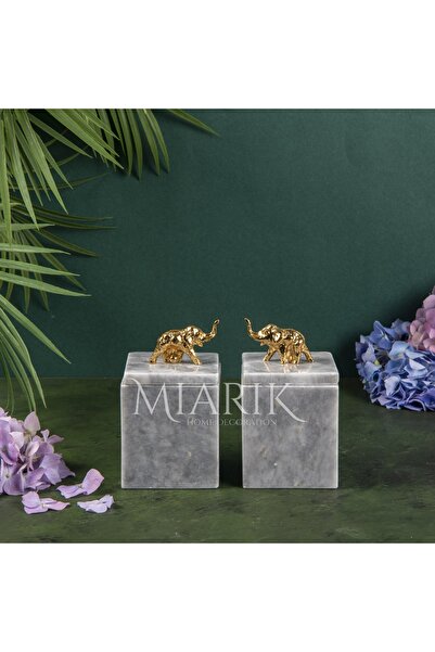 MIARIK DESIGN & DEKORASYON DEKORATİF GRI MERMER AKSESUAR DETAYLI KARE BAHARAT...