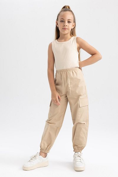 DeFacto Βαμβακερό παντελόνι για κορίτσια Cargo Fit Jogger Leg