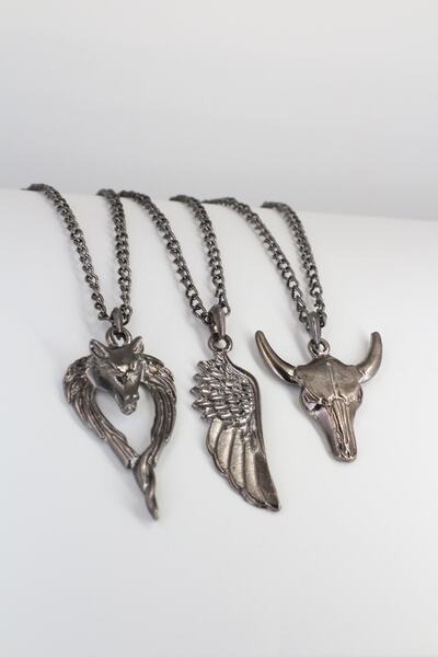 3-Piece Anubis, Eagle Wing, Bull Necklace Set