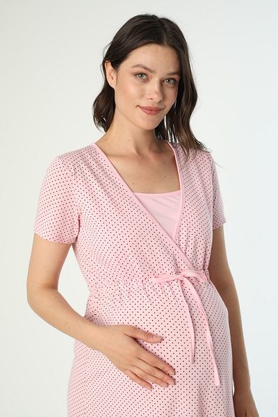 Miss Dünya Lissa Pink Maternity and Maternity Nightgown Set