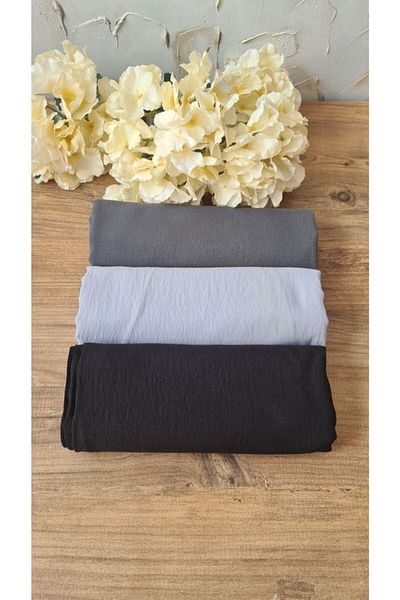 Nilbutik Hijab Women's Cotton Crash Jazz Shawl Model-Set of 3