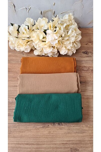 Nilbutik شال حجاب نسائي قطني كراش جاز - مجموعة من 3 قطع