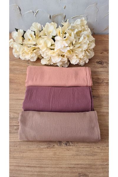 Nilbutik Hijab Women's Cotton Crash Jazz Shawl Model-Set of 3