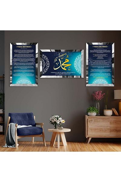 Zevahir Mobilya Dekorasyon Masa religioasa din MDF cu cadru din plexiglas cu oglinda argintie
