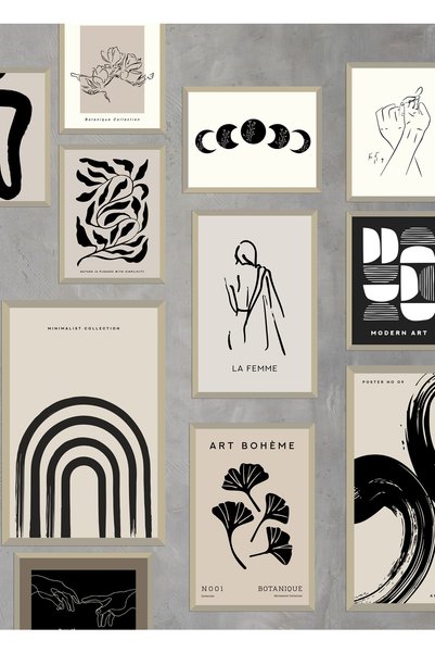 Tooall Modern Galeri Duvar Seti, Şimdi Trend Olan Boho Sanat, Soyut Posterler, Minimalist Duvar Sanatı