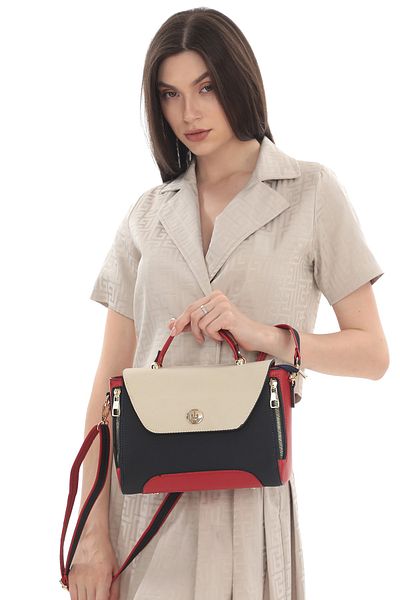 TH Women's Shoulder Bag Th-yk13807 Navy-cream-red