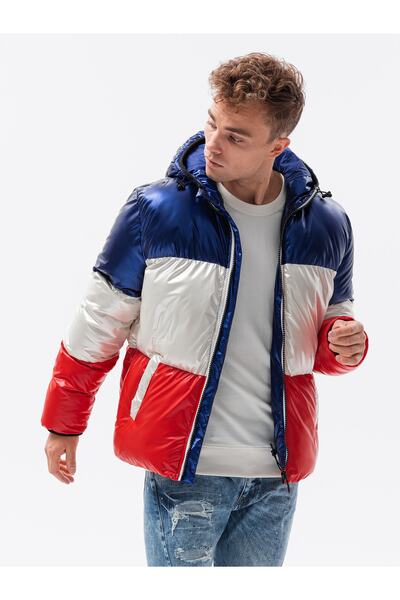 OMBRE Winterjacke mit Kapuze C459 - marineblau