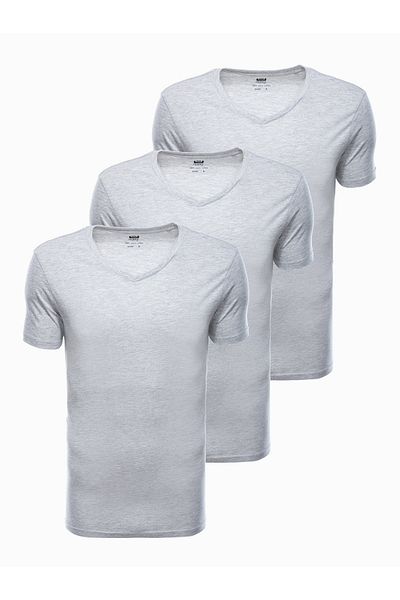 OMBRE Z29 V-1 - Oliv, Béžová, Braun Set, Kurzarm-T-Shirt (Sada 3)