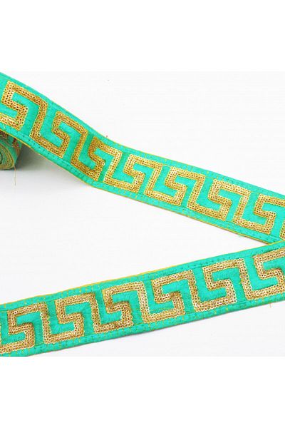 bidoluhobi Indian Handwork Stripe Ethnic Motif Green