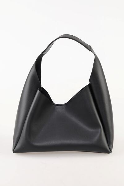 bag&more Siyah Trend Dokulu Deri Içi Süet Çıtçıt Ve Fermuar Kapama Iç Bölme O...