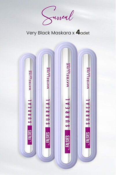 Maybelline New York Maskara Surreal Very Black x 4 Adet