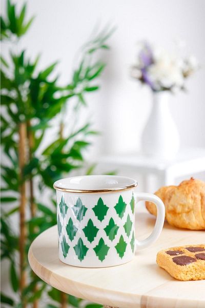 HOMENIVA Green Morocco Porcelain Mug