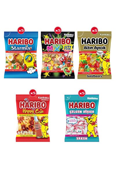 Haribo Karışık Yumuşak Şekerleme (Starmix,Mix Fizz,Altın Ayıcık,Happy Cola, Çılgın Dişler)