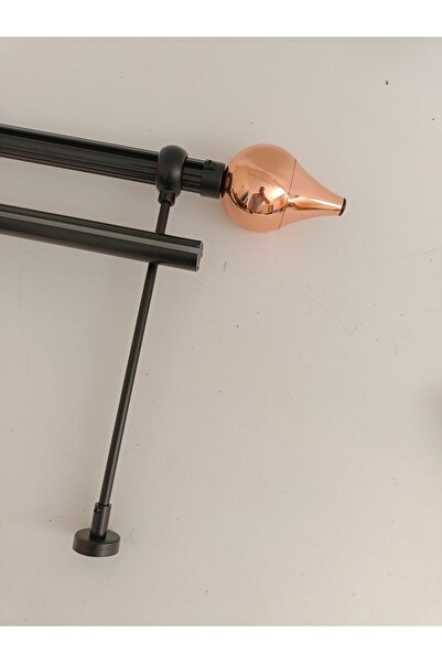 BeSe HOME Piramit Tek Raylı Metal Rustik 100 Cm Perde Askısı Perde Kornişi