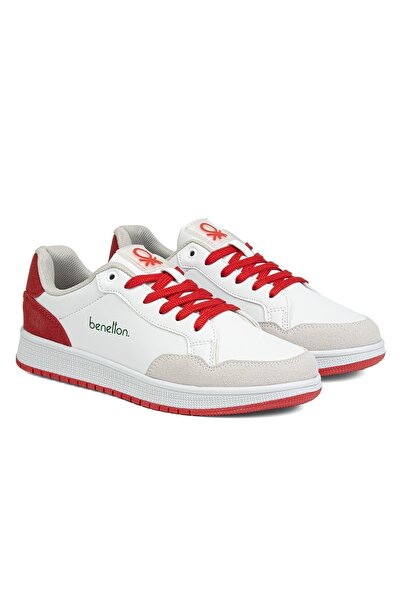 Benetton ®| BN-30869 - 3471 White Red - Men's Sports Shoes