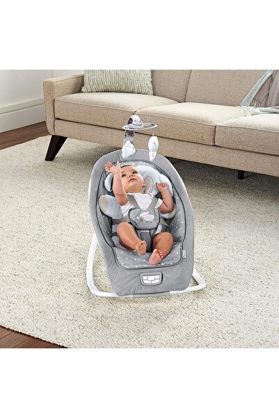 Ingenuity Fedai Bebek ve Çocuklar için Salıncak, Kuzu Kucakla, Titreşimli, 2 Peluşlu Oyunun Yayı