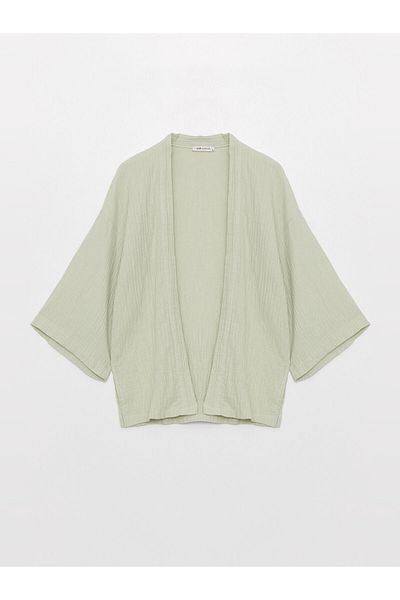 LC Waikiki Schalkragen Unifarbener Oversize Damen Kimono
