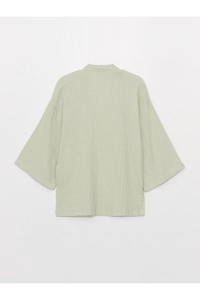 LC Waikiki Schalkragen Unifarbener Oversize Damen Kimono