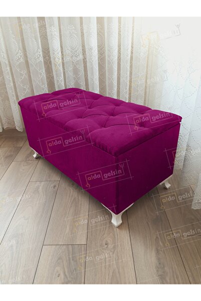 aldagelsin Mor Sandıklı Kapitone Puf Bench Ayakucu Koltuk