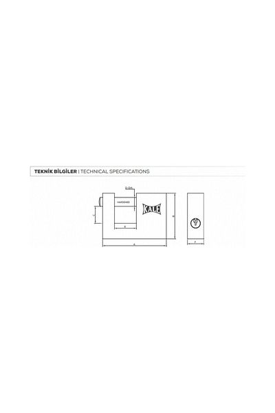 KALE Horizontal Brass Padlock Yellow 70 Mm