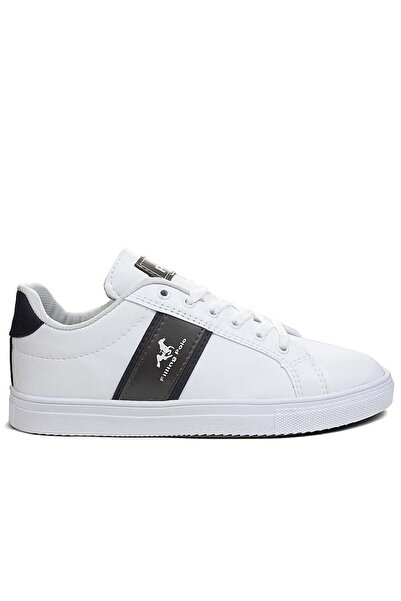 BOUIS Чоловічі біло-чорні щоденні шнуровані кросівки зі штучної шкіри, з м'як...