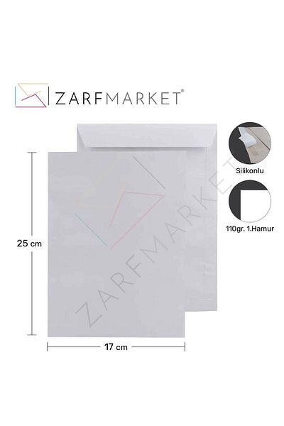 Zarfsan Φάκελος Τσάντα Α5 17x25 110gr 1 ζύμη 500 Τεμάχια