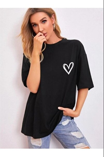 ZEMLİYA Μπλουζάκι με στάμπα με καρδιά μεγάλου μεγέθους