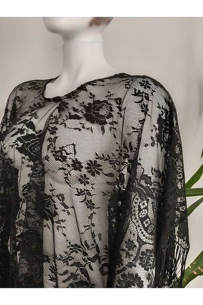 Qvien Secret Black Lace Sea Dress Pareo